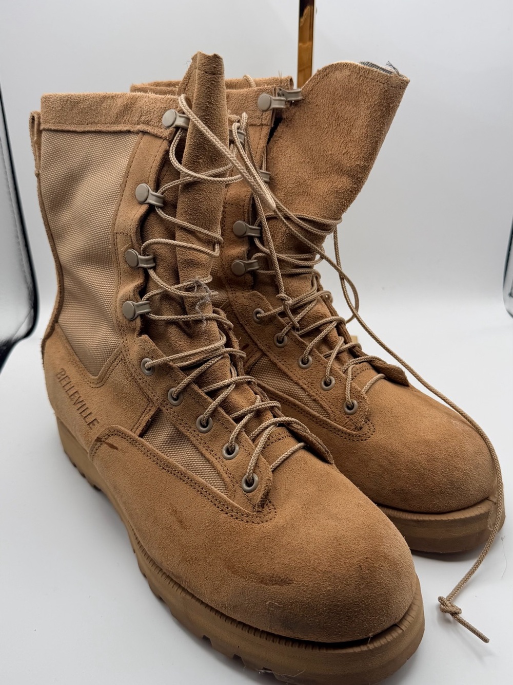 Bellville Tan Suede Tactical Boots - Men's Lace-Up Support